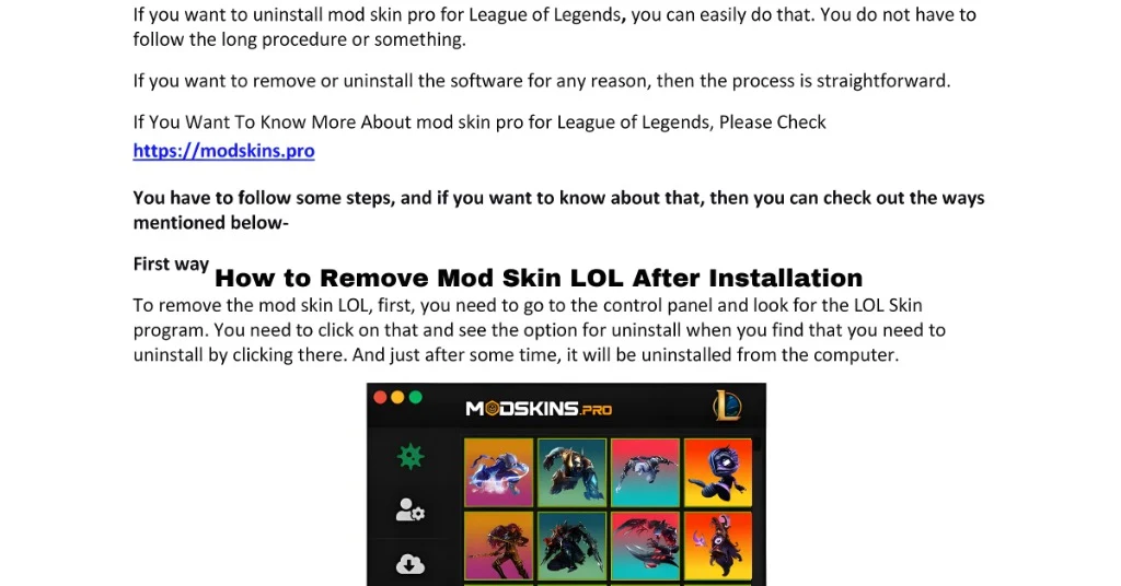 Important Considerations When Removing Mod Skin LOL